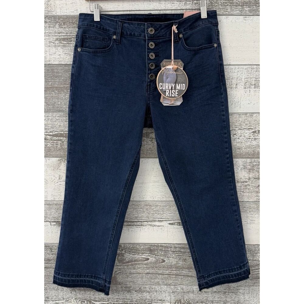 Hydraulic Nolita Jeans Curvy Mid Rise Slim Straight Crop Women Sz 10 (Fit 32x23)